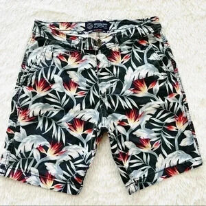 American Eagle Active Flex Floral Cotton Blend Glat Fton Chino Shorts Size 30